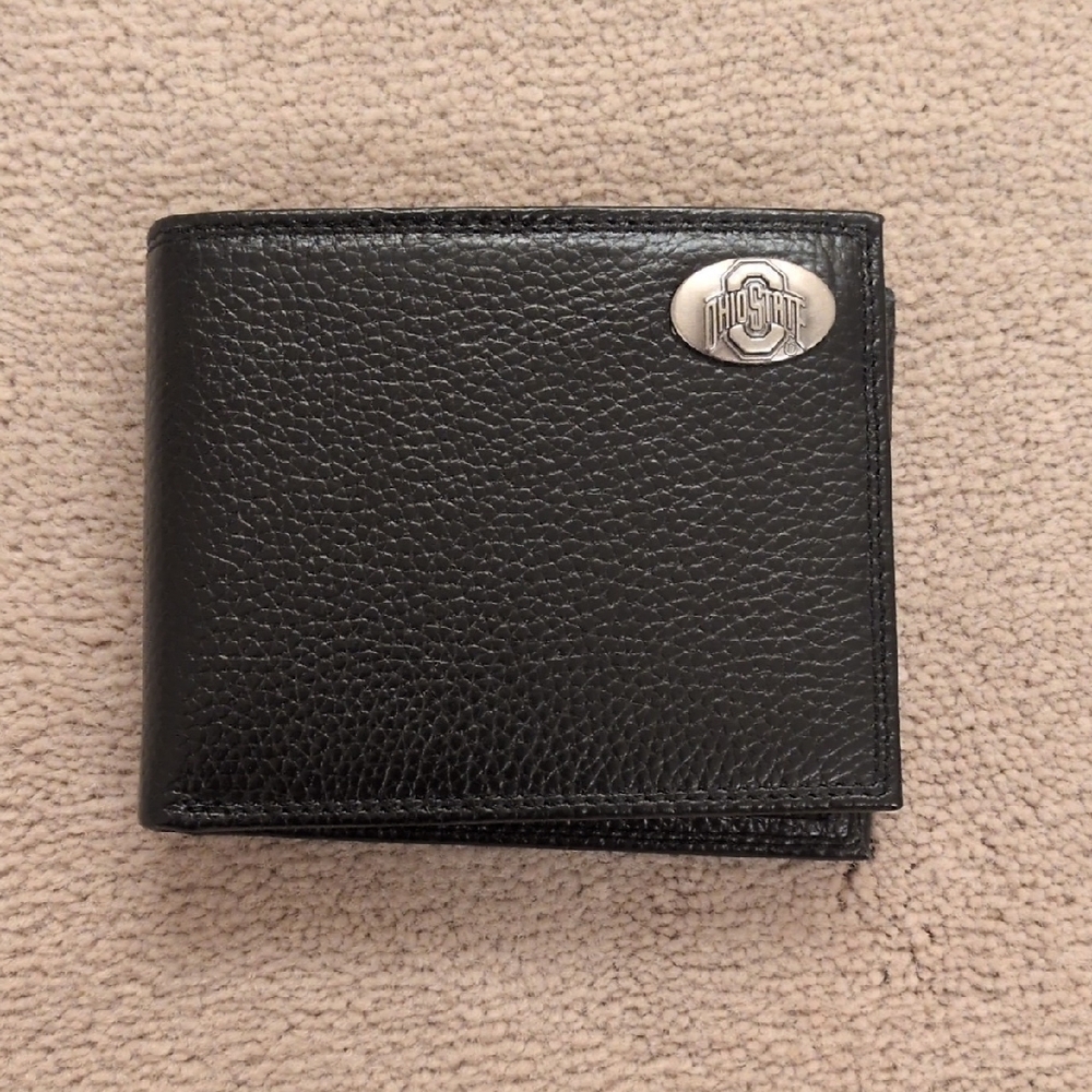 Ohio State Black Leather Bifold Wallet